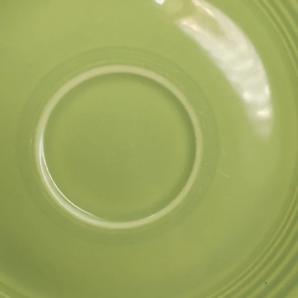 Vintage Pre 1972 Fiesta Light Green Chartreuse Saucers Lot of 2 Fiestaware VG